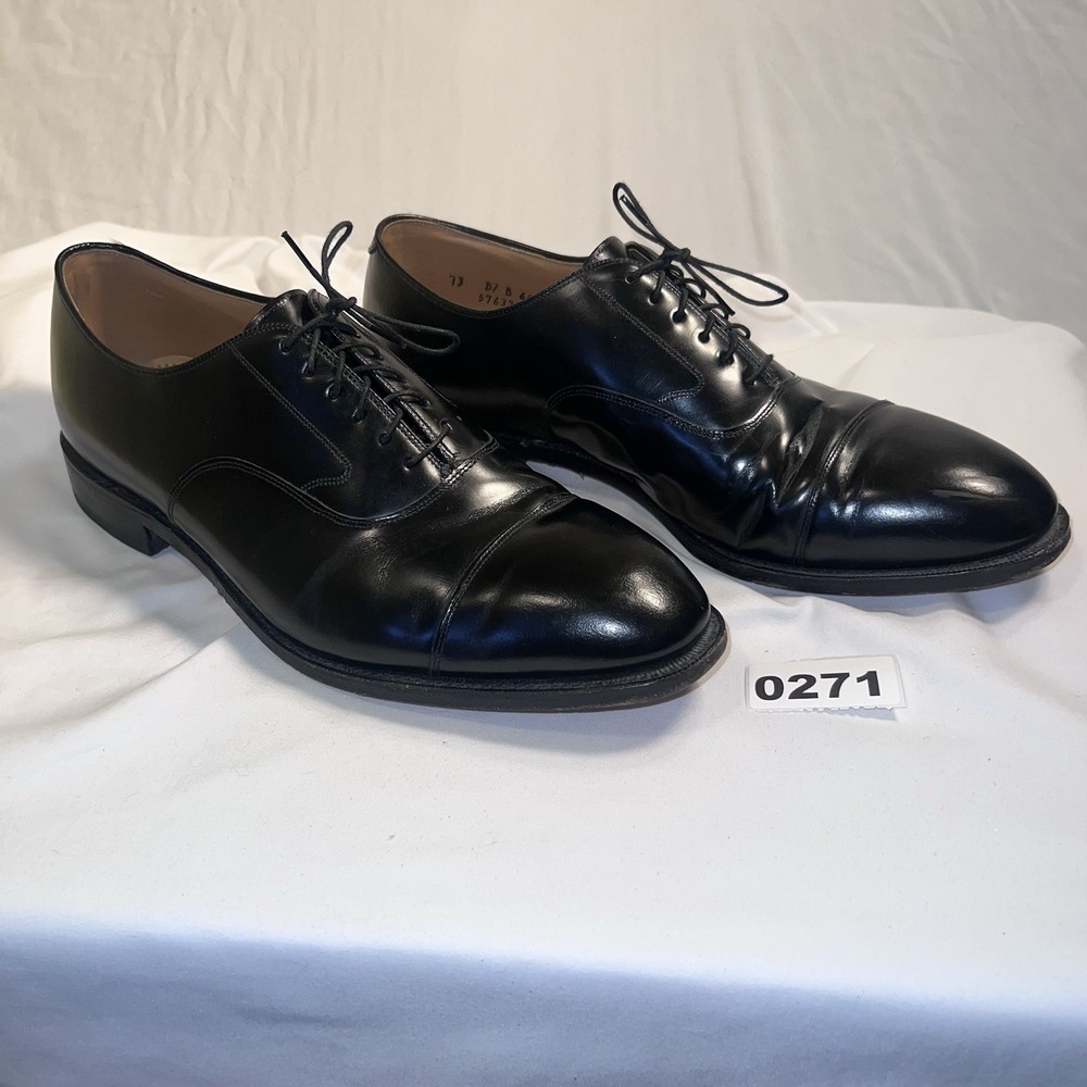 Johnston & Murphy Melton Mens 13D Black Oxford Cap Toe Dress Shoes